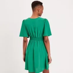 Vib's Robe évasée Fluide élastiquée Vert Femme 10 Vib's Robe évasée Fluide élastiquée Vert Femme -Robe Boutique robe evasee fluide elastiquee vert femme b 36125313310644417