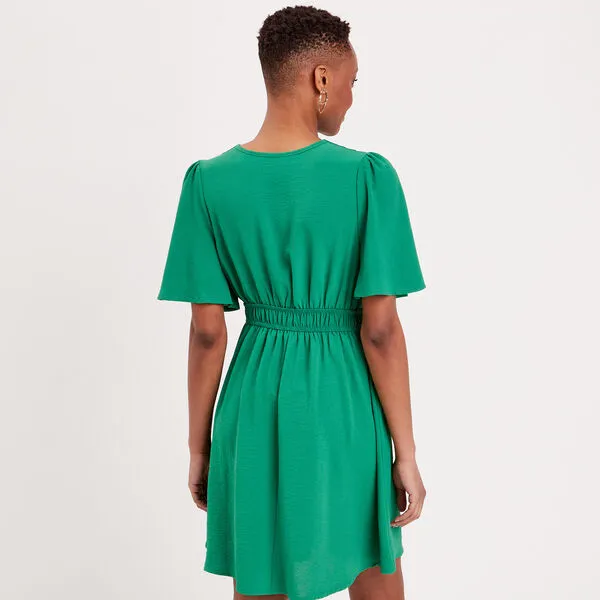 Vib's Robe évasée Fluide élastiquée Vert Femme 5 Vib's Robe évasée Fluide élastiquée Vert Femme – Image 3