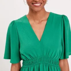 Vib's Robe évasée Fluide élastiquée Vert Femme 11 Vib's Robe évasée Fluide élastiquée Vert Femme -Robe Boutique robe evasee fluide elastiquee vert femme d1 36125313310644417