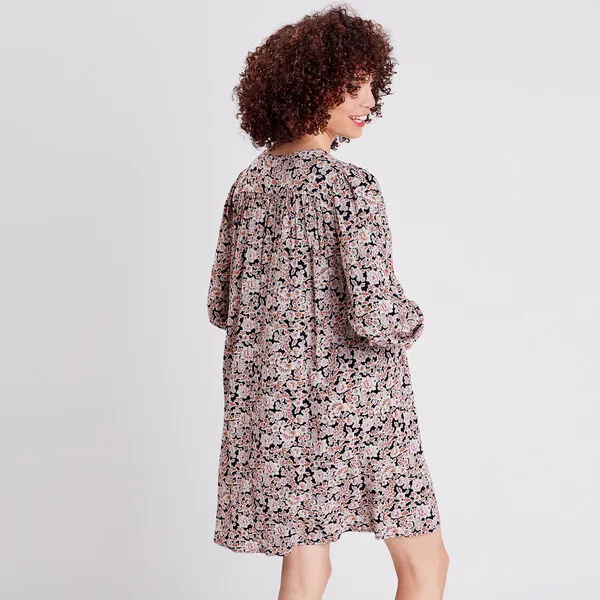 Vib's Robe évasée Fluide Noir Femme 5 Vib's Robe évasée Fluide Noir Femme – Image 3