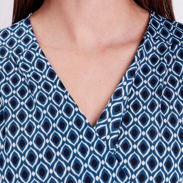 Vib's Robe évasée Manches 3/4 Bleu Femme 6 Vib's Robe évasée Manches 3/4 Bleu Femme – Image 4