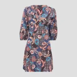 Vib's Robe évasée Manches 3/4 Bleu Marine Femme -Robe Boutique robe evasee manches 34 bleu marine femme fg 36125282810753663 1