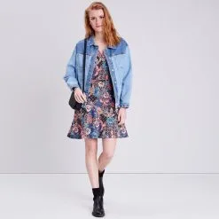 Vib's Robe évasée Manches 3/4 Bleu Marine Femme -Robe Boutique robe evasee manches 34 bleu marine femme si 36125282810753663 1