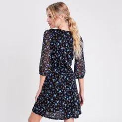 Vib's Robe évasée Manches 3/4 Noir Femme 10 Vib's Robe évasée Manches 3/4 Noir Femme -Robe Boutique robe evasee manches 34 noir femme b 36125313320285421