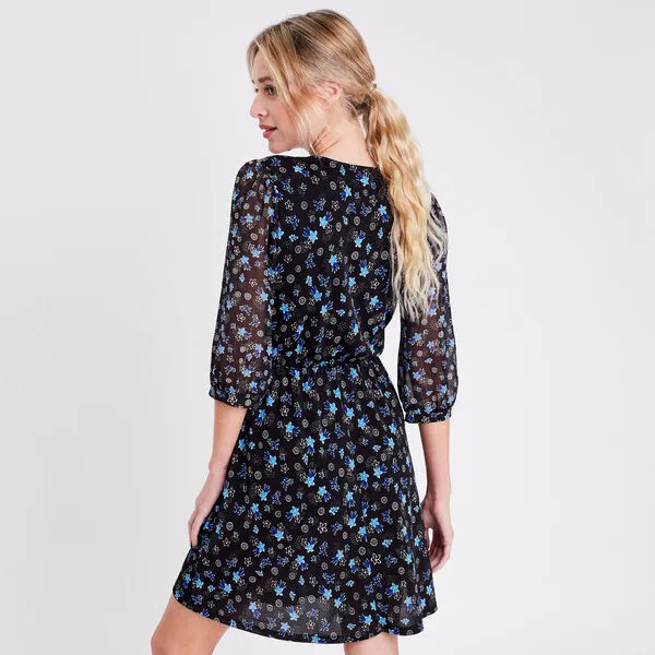 Vib's Robe évasée Manches 3/4 Noir Femme 5 Vib's Robe évasée Manches 3/4 Noir Femme – Image 3