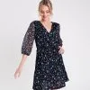 Vib's Robe évasée Manches 3/4 Noir Femme -Robe Boutique robe evasee manches 34 noir femme dc 36125313320285421