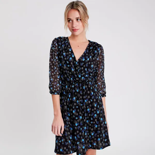 Vib's Robe évasée Manches 3/4 Noir Femme 4 Vib's Robe évasée Manches 3/4 Noir Femme – Image 2