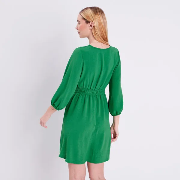 Vib's Robe évasée Manches 3/4 Vert Femme 5 Vib's Robe évasée Manches 3/4 Vert Femme – Image 3