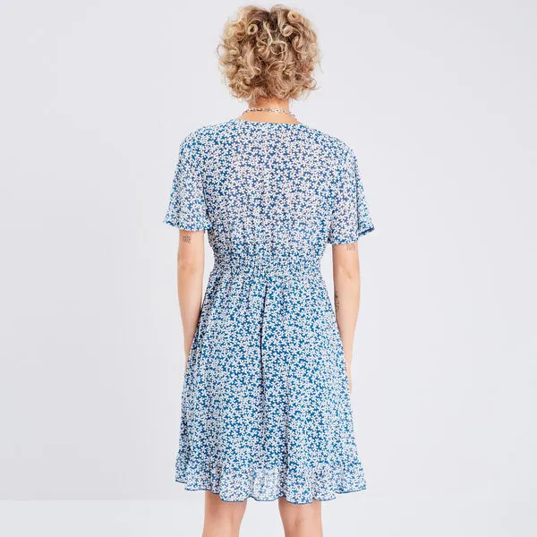 Vib's Robe évasée Manches Courtes Bleu Marine Femme 5 Vib's Robe évasée Manches Courtes Bleu Marine Femme – Image 3