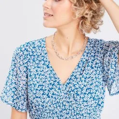 Vib's Robe évasée Manches Courtes Bleu Marine Femme 11 Vib's Robe évasée Manches Courtes Bleu Marine Femme -Robe Boutique robe evasee manches courtes bleu marine femme d1 36125373310455349