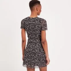 Vib's Robe évasée Manches Courtes Noir Femme 10 Vib's Robe évasée Manches Courtes Noir Femme -Robe Boutique robe evasee manches courtes noir femme b 36125313310551001