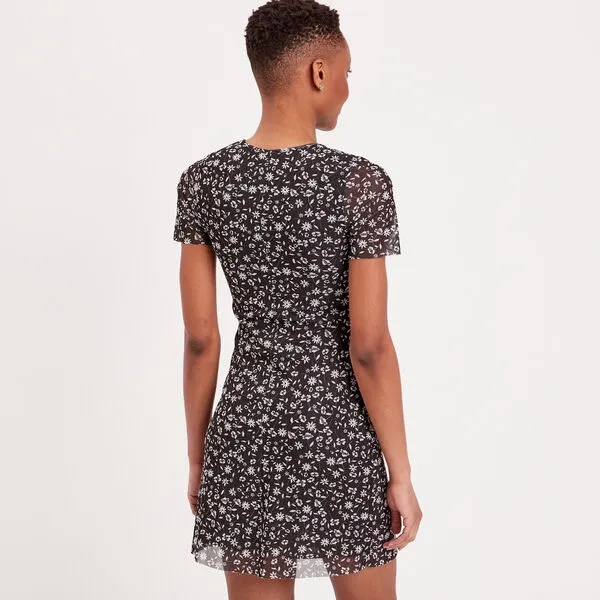 Vib's Robe évasée Manches Courtes Noir Femme 5 Vib's Robe évasée Manches Courtes Noir Femme – Image 3