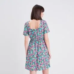 Vib's Robe évasée Manches Courtes Noir Femme -Robe Boutique robe evasee manches courtes noir femme b 36125383310394712