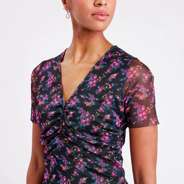 Vib's Robe évasée Manches Courtes Noir Femme 6 Vib's Robe évasée Manches Courtes Noir Femme – Image 4