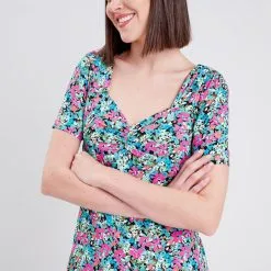 Vib's Robe évasée Manches Courtes Noir Femme -Robe Boutique robe evasee manches courtes noir femme d1 36125383310394712