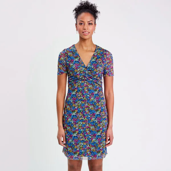 Vib's Robe évasée Manches Courtes Noir Femme 4 Vib's Robe évasée Manches Courtes Noir Femme – Image 2