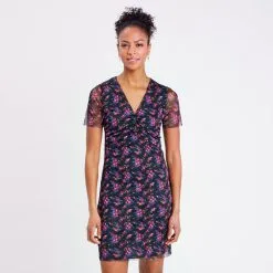 Vib's Robe évasée Manches Courtes Noir Femme 9 Vib's Robe évasée Manches Courtes Noir Femme -Robe Boutique robe evasee manches courtes noir femme fp 36125313310555633