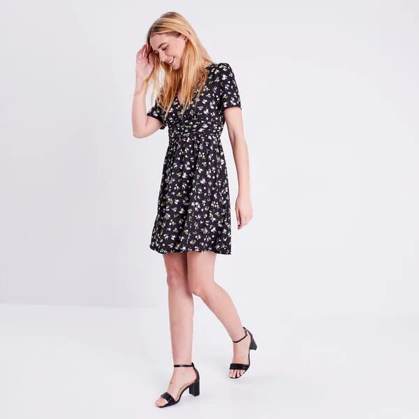 Vib's Robe évasée Manches Courtes Noir Femme 8 Vib's Robe évasée Manches Courtes Noir Femme – Image 6