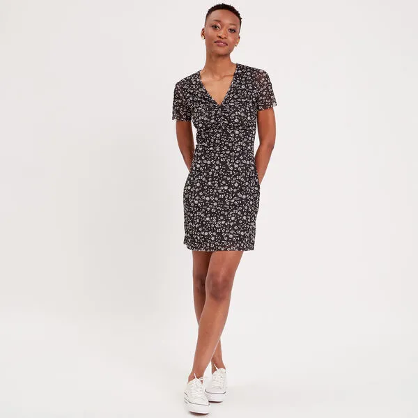 Vib's Robe évasée Manches Courtes Noir Femme 8 Vib's Robe évasée Manches Courtes Noir Femme – Image 6