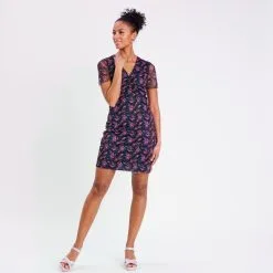 Vib's Robe évasée Manches Courtes Noir Femme 13 Vib's Robe évasée Manches Courtes Noir Femme -Robe Boutique robe evasee manches courtes noir femme si 36125313310555633