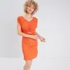 Vib's Robe évasée Manches Courtes Orange Femme