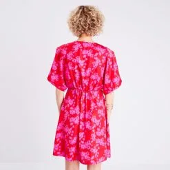 Vib's Robe évasée Manches Courtes Rouge Femme 10 Vib's Robe évasée Manches Courtes Rouge Femme -Robe Boutique robe evasee manches courtes rouge femme b 36125313330185305