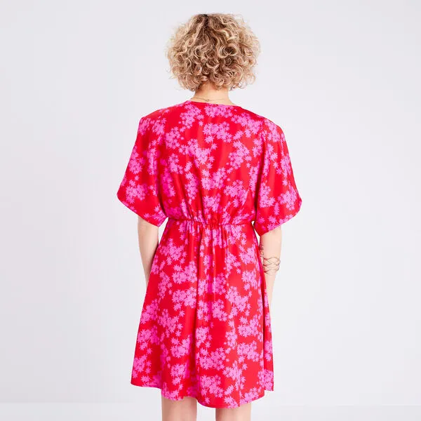 Vib's Robe évasée Manches Courtes Rouge Femme 5 Vib's Robe évasée Manches Courtes Rouge Femme – Image 3