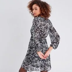 Vib's Robe évasée Manches Longues Noir Femme 10 Vib's Robe évasée Manches Longues Noir Femme -Robe Boutique robe evasee manches longues noir femme b 36125373330231001