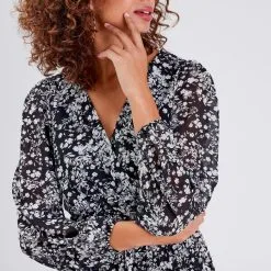 Vib's Robe évasée Manches Longues Noir Femme 11 Vib's Robe évasée Manches Longues Noir Femme -Robe Boutique robe evasee manches longues noir femme d1 36125373330231001