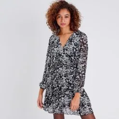 Vib's Robe évasée Manches Longues Noir Femme 9 Vib's Robe évasée Manches Longues Noir Femme -Robe Boutique robe evasee manches longues noir femme fp 36125373330231001