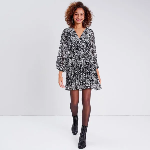 Vib's Robe évasée Manches Longues Noir Femme 8 Vib's Robe évasée Manches Longues Noir Femme – Image 6