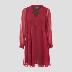 Vib's Robe évasée Manches Longues Rose Femme -Robe Boutique robe evasee manches longues rose femme fg 36125292810663740