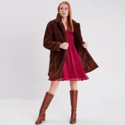 Vib's Robe évasée Manches Longues Rose Femme -Robe Boutique robe evasee manches longues rose femme si 36125292810663740