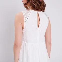 Vib's Robe évasée Sans Manches Ecru Femme 12 Vib's Robe évasée Sans Manches Ecru Femme -Robe Boutique robe evasee sans manches ecru femme d2 36125133700840215