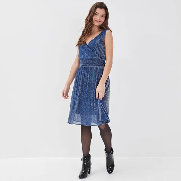 Vib's Robe évasée Sans Manches Gris Clair Femme 3 Vib's Robe évasée Sans Manches Gris Clair Femme