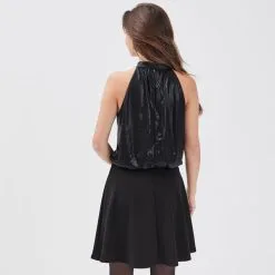 Vib's Robe évasée Sans Manches Noir Femme -Robe Boutique robe evasee sans manches noir femme b 36125353300481001