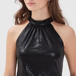 Vib's Robe évasée Sans Manches Noir Femme -Robe Boutique robe evasee sans manches noir femme d1 36125353300481001