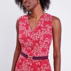 Vib's Robe évasée Sans Manches Rouge Femme 11 Vib's Robe évasée Sans Manches Rouge Femme -Robe Boutique robe evasee sans manches rouge femme d1 36125393300254847