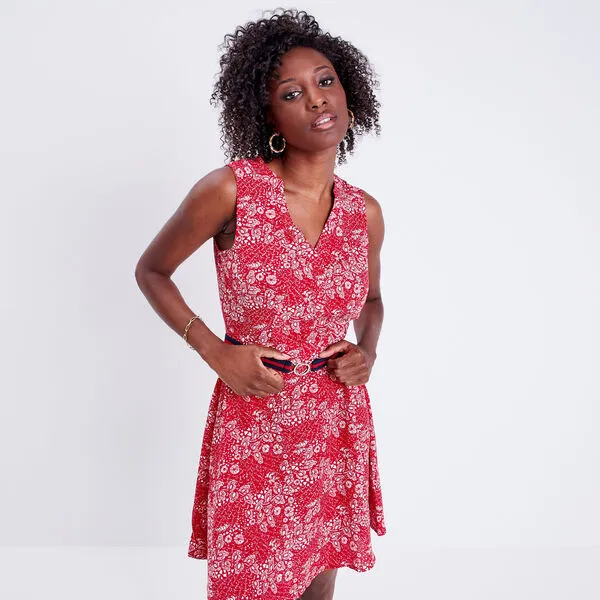 Vib's Robe évasée Sans Manches Rouge Femme 3 Vib's Robe évasée Sans Manches Rouge Femme