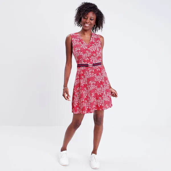 Vib's Robe évasée Sans Manches Rouge Femme 8 Vib's Robe évasée Sans Manches Rouge Femme – Image 6