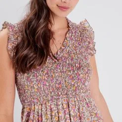 Vib's Robe évasée Smockée Vert Kaki Femme -Robe Boutique robe evasee smockee vert kaki femme d1 36125363310444344