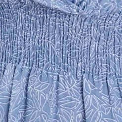 Vib's Robe évasée Taille Smockée Bleu Femme -Robe Boutique robe evasee taille smockee bleu femme d3 36125383310474866