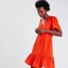 Vib's Robe évasée Volantée Orange Femme