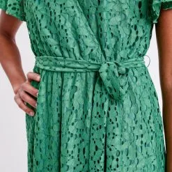 Vib's Robe Longue à Manches Courtes Vert Femme -Robe Boutique robe longue a manches courtes vert femme d1 36125313310255141