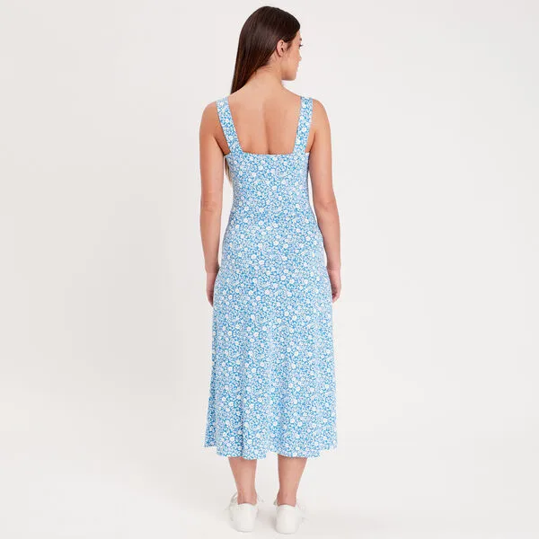 Vib's Robe Longue Ajustée Bleu Femme 5 Vib's Robe Longue Ajustée Bleu Femme – Image 3