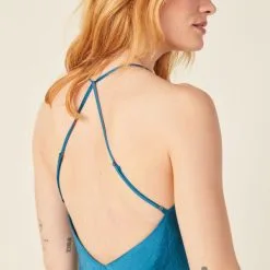 Vib's Robe Longue Droite à Bretelles Bleu Pétrole Femme -Robe Boutique robe longue droite a bretelles bleu ptrole femme d2 36125212820183804