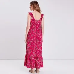 Vib's Robe Longue Droite à Volants Rose Fushia Femme 10 Vib's Robe Longue Droite à Volants Rose Fushia Femme -Robe Boutique robe longue droite a volants rose fushia femme b 36125282820183624