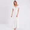 Vib's Robe Longue Droite Fluide Ecru Femme -Robe Boutique robe longue droite fluide ecru femme dc 36125113710060201