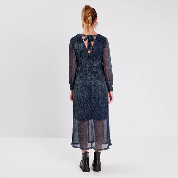 Vib's Robe Longue Droite Fluide Noir Femme 5 Vib's Robe Longue Droite Fluide Noir Femme – Image 3