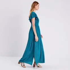 Vib's Robe Longue Droite Fluide Vert Canard Femme -Robe Boutique robe longue droite fluide vert canard femme d1 36125113710063506